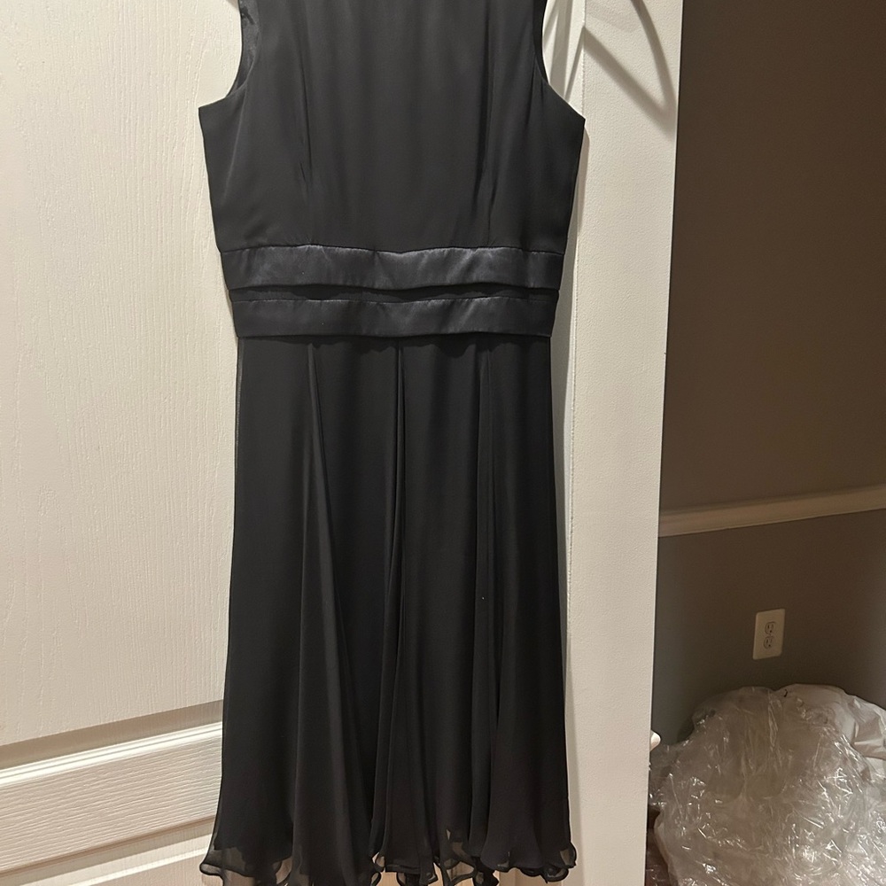 Black evening dress- great for dancing with flare skirt. 30” waist
